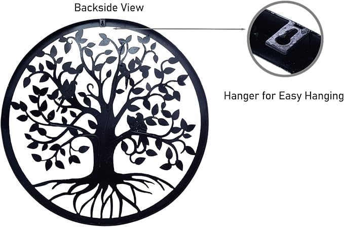 CHINDEUISYUT 23 Inches Tree of Life Wall Art Metal, Large Metal Tree of Life Wall Decor Wall Hanging for Living Room Bedroom Garden Outdoor Porch Patio Office Home Wall Decor, 23in x 23in x 0.88 in