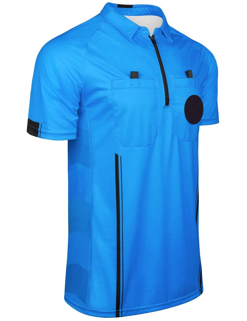 FitsT4 Sports Pro Soccer Referee Jersey Short Sleeve Ref Shirts Blue XX-Large