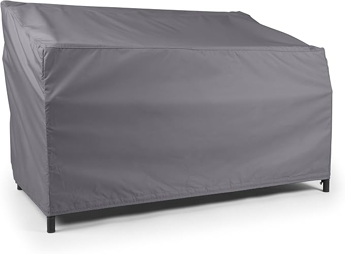 Covermates Elite Outdoor Patio Sofa Cover – Water-Resistant 300D Polyester, Double-Stitched Seams, Elastic Hem, Auto-Locking Drawcord & Mesh Vent for Moderate Weather, 94W x 40D x 40H, Charcoal