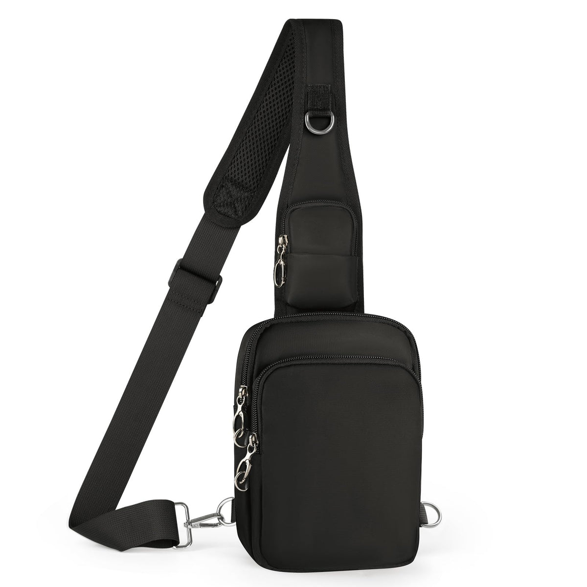 BROADREAM Sling Bag, Crossbody Bag with Anti-Theft Lock Zipper, RFID Blocking & Water Resistant for Travel Work Sport (Black)