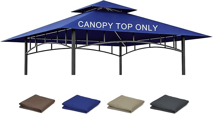 Grill Gazebo Replacement Roof, 5x8ft Outdoor BBQ Gazebo Canopy Cover, Double Tiered Grill Gazebo Replacement Roof for #L-GG001PST-F