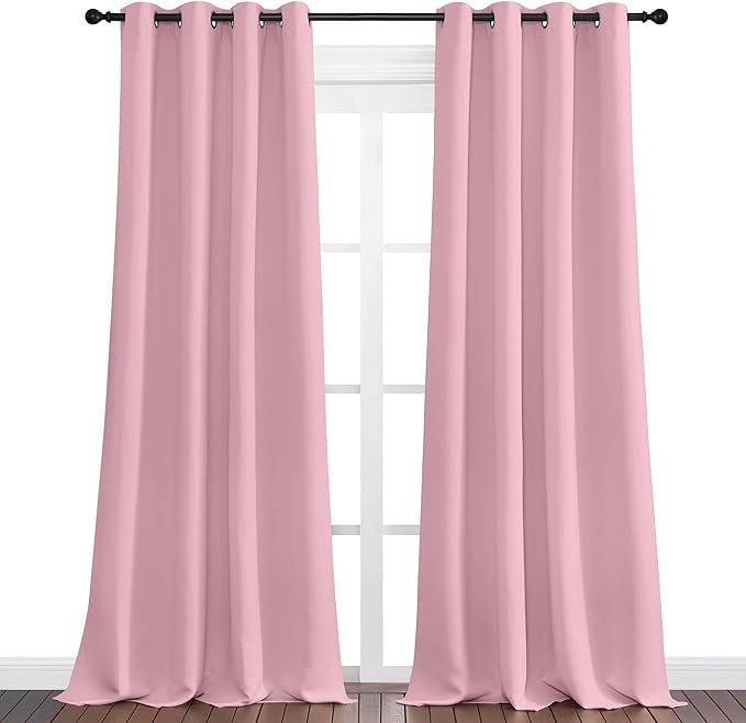 NICETOWN Crystal Pink Blackout Curtains 120" Long