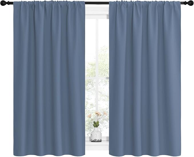 NICETOWN Kitchen Curtains, Short Blackout Curtains & Drapes, Small Window Rod
