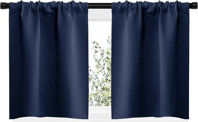 NICETOWN RV Blackout Curtains for Camper Windows, Kitchen Curtains, Short