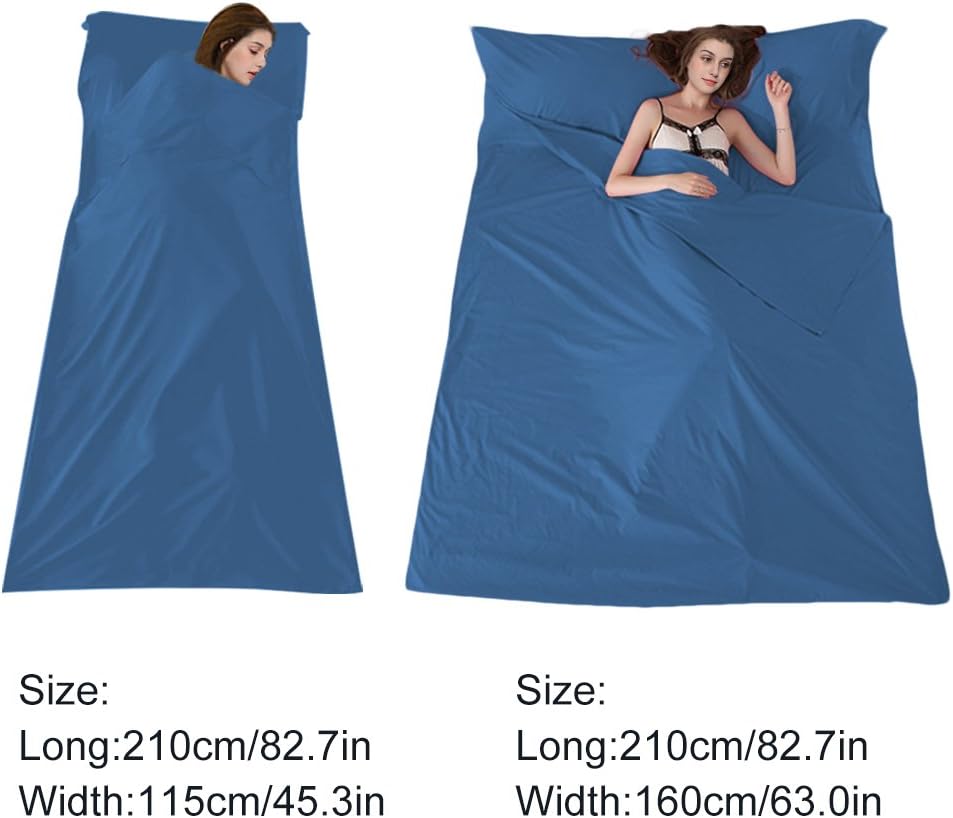 Sleeping Bag Liner Travel Sheets for Hotel Camping Sheets Travel Bed Sheets for Hotel Lightweight Single &Double Compact Sleeping Bag Sack Breathable Travel Sleeping Bag for Hotels Adult Compact Sacks