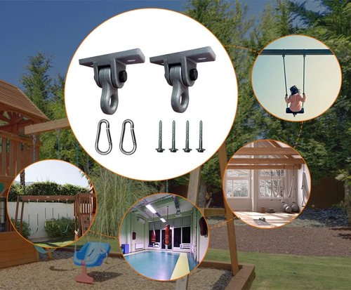 ABUSA Heavy Duty Swing Hangers - 5000 lb Capacity for Indoor/Outdoor Use | 2 Pack with Screws & Bolts