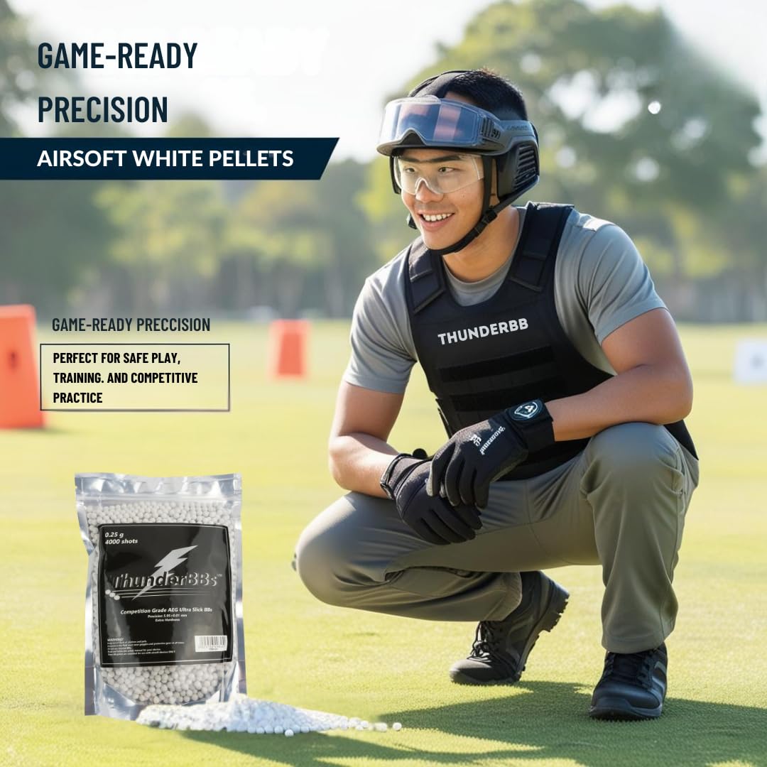 TBB 0.25G Airsoft BBs - Competition Grade, White | 4000 Rounds Per Bag