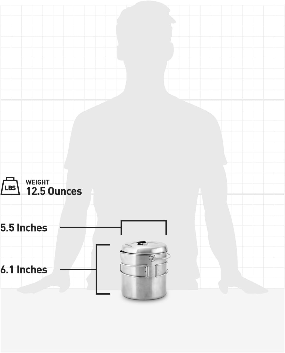Solo Stove Pot 1800 - Stainless Steel Camping Cookware for Backpacking & Outdoor Cooking