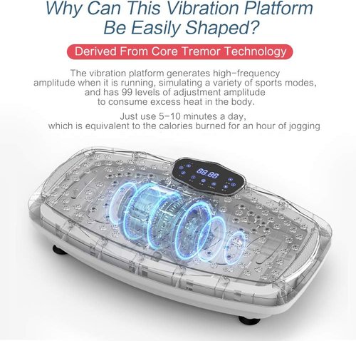 Nimto Vibration Plate Exercise Machine - Whole Body Workout Fitness Platform with Bluetooth & Remote Control | 99 Levels