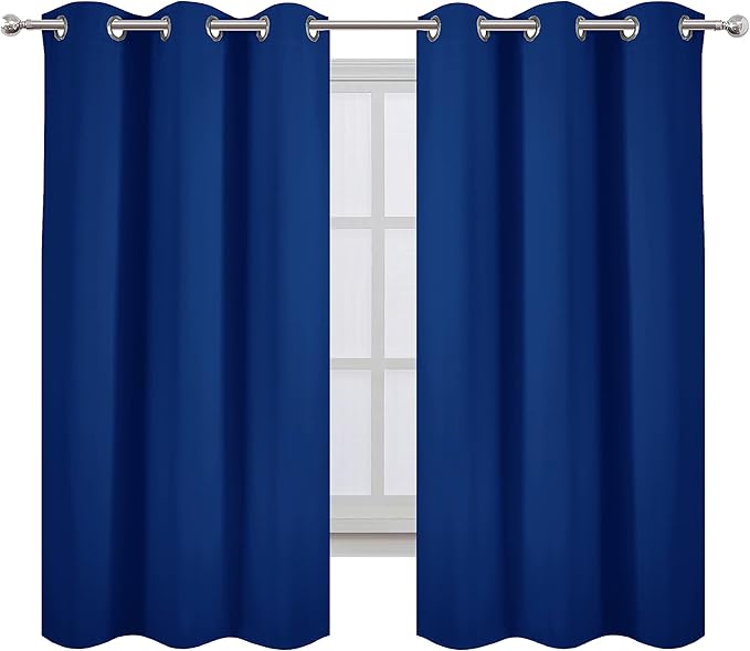 LEMOMO Blackout Curtains 40 x 63 inch/Royal Blue Curtains Set of 2