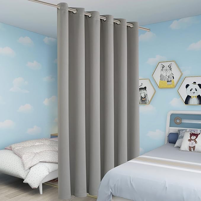 BONZER Room Divider Curtain Total Privacy Wall Wide Grommet Room Darkening