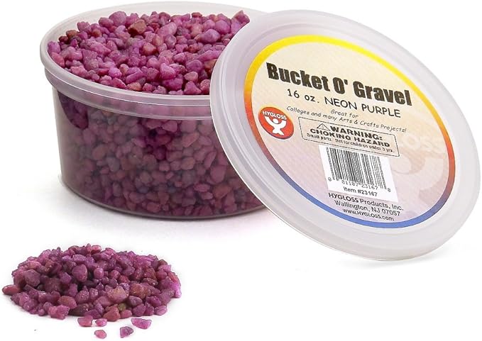 Hygloss Products Craft Rocks, Mini Stones for Art Projects - Bucket O' Gravel, Neon Purple, 1 lb