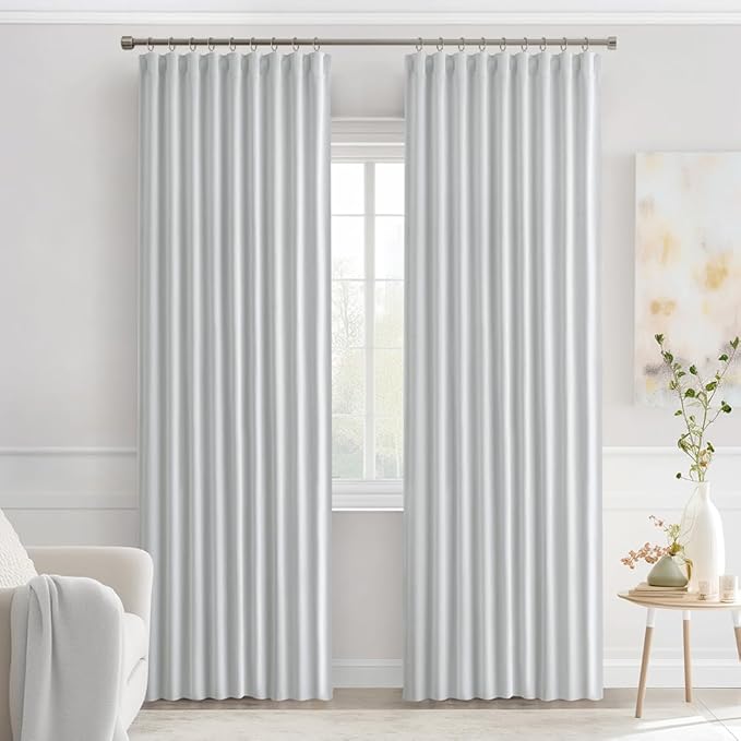 MIULEE Back Tab Light Blocking Curtains 84 Inch Length 2 Panels Set
