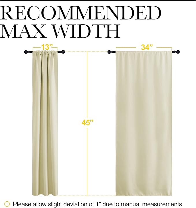 NICETOWN Kitchen Curtains, Short Blackout Curtains & Drapes, Small Window