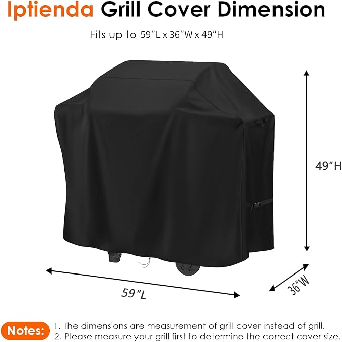 Grill Cover for Outdoor Pizza Oven Table, 59inch Outdoor Grill Cart Table Cover Waterproof for Pizza Oven Stand and Outdoor Cooking Kitchen-59 L x 36" W x 47" H