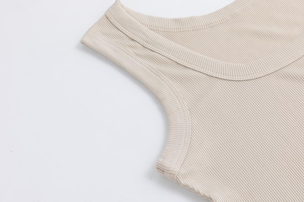 SVALIY Women's Fitted Ribbed Tank Top - Square Neck Sleeveless Shirt | Summer Essential