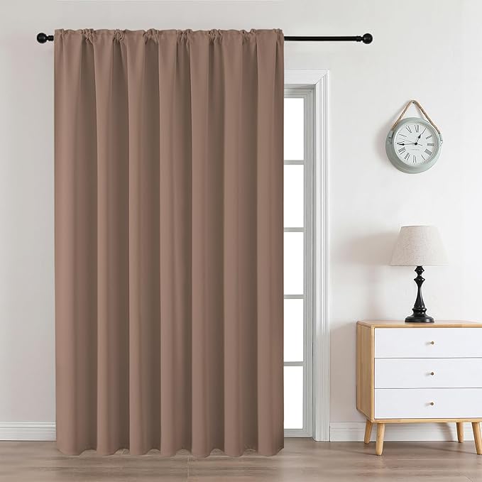 CUCRAF Khaki Blackout Curtains Customize, Rod Pocket Room Darkening Curtain