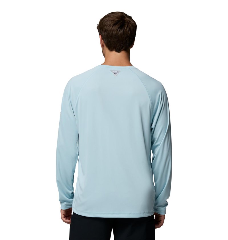 Columbia Men's PFG Terminal Tackle Long Sleeve Fishing Shirt, Marine Light/Nocturnal Logo, 5X