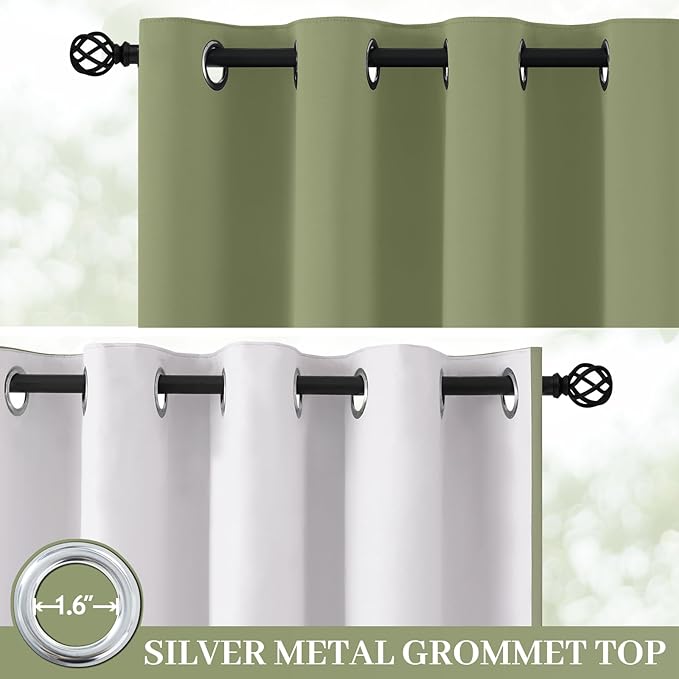 Yakamok 100% Blackout Curtain Panels 96 inches Cold and Light Blocking Drapes