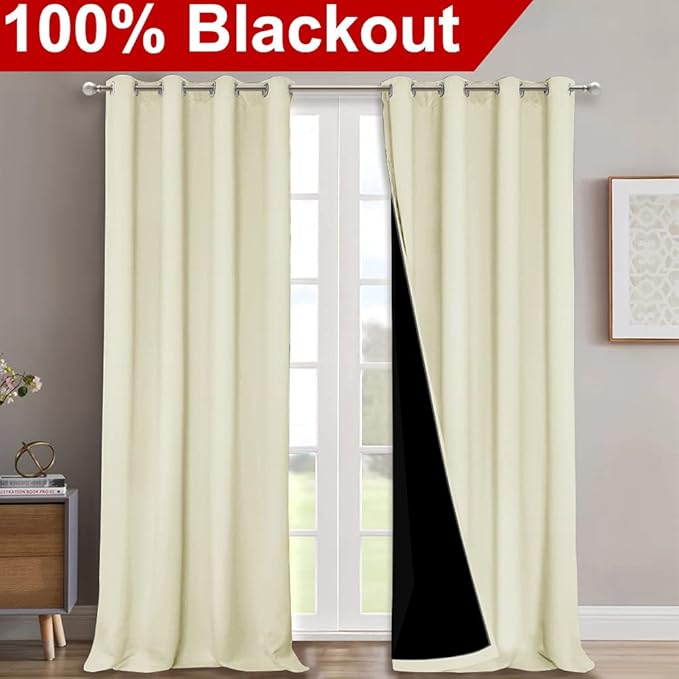 NICETOWN 100% Blackout Blinds, Laundry Room Decor Window Treatment Curtains