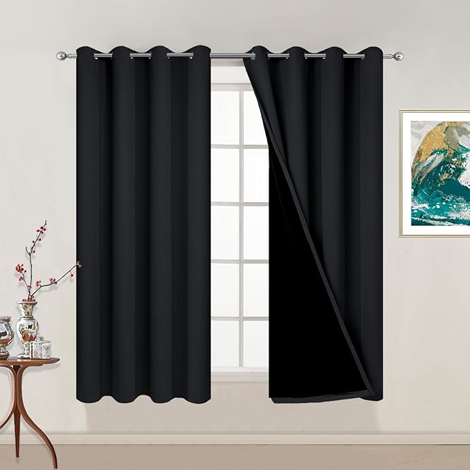 Yakamok 54 Inch Length 100% Blackout Curtains