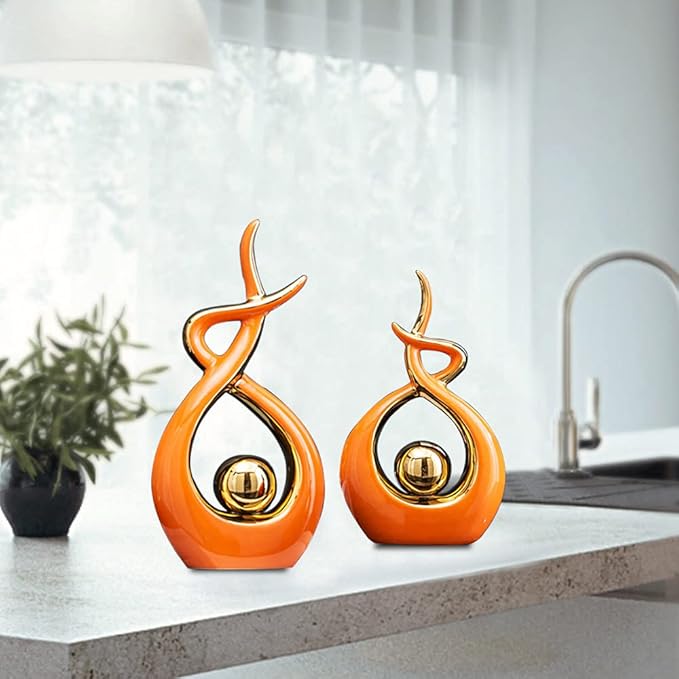 Norrclp Home Decor Modern Abstract Art Ceramic Statue Table Decorations for Dining Room Living Room Office Centerpiece