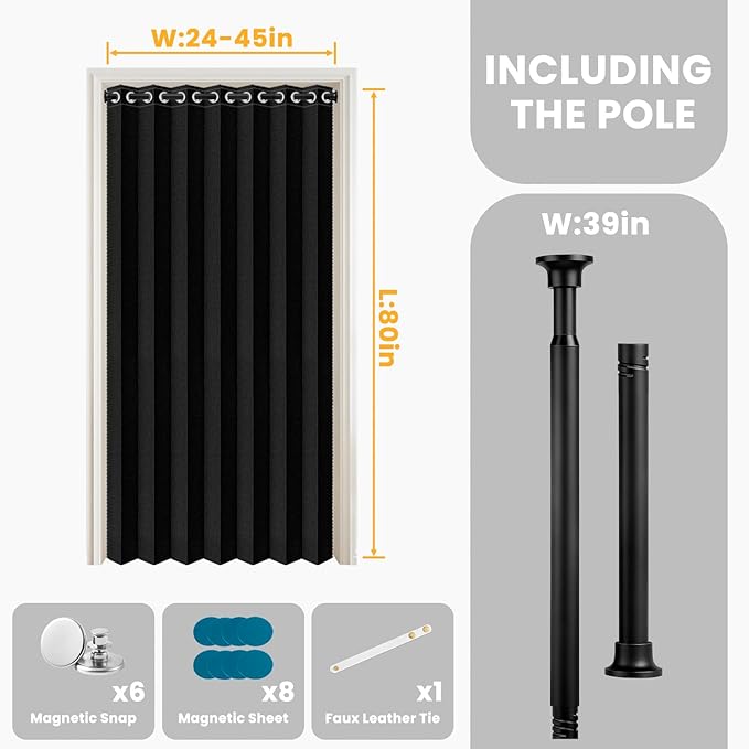 AJAZZ Blackout Sliding Door Curtains