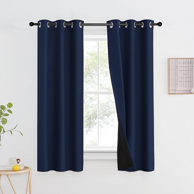 NICETOWN 100% Blackout Curtain Set, Thermal Insulated & Energy Efficiency