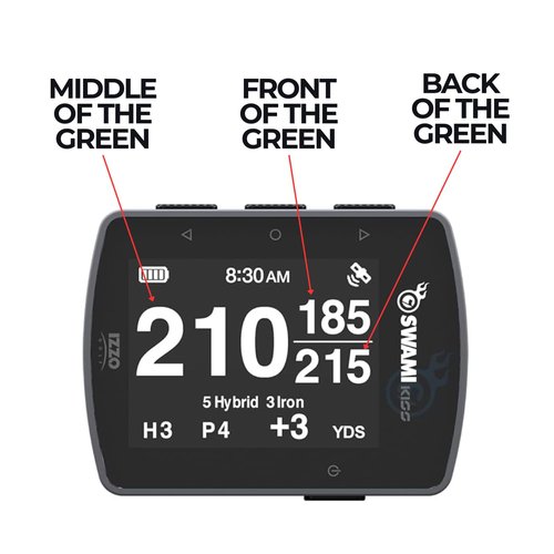 Swami KISS 2.0 Handheld Golf GPS Ragnefinder with Integrated Magnets - Grey