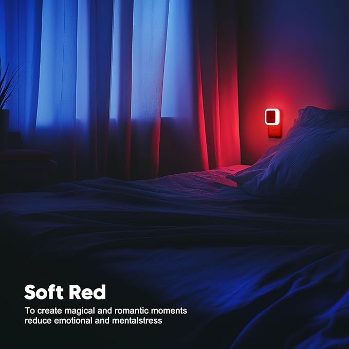 Sujeet Red Night Light, Night Lights Plug into Wall 4-Pack, Nightlight Plug in