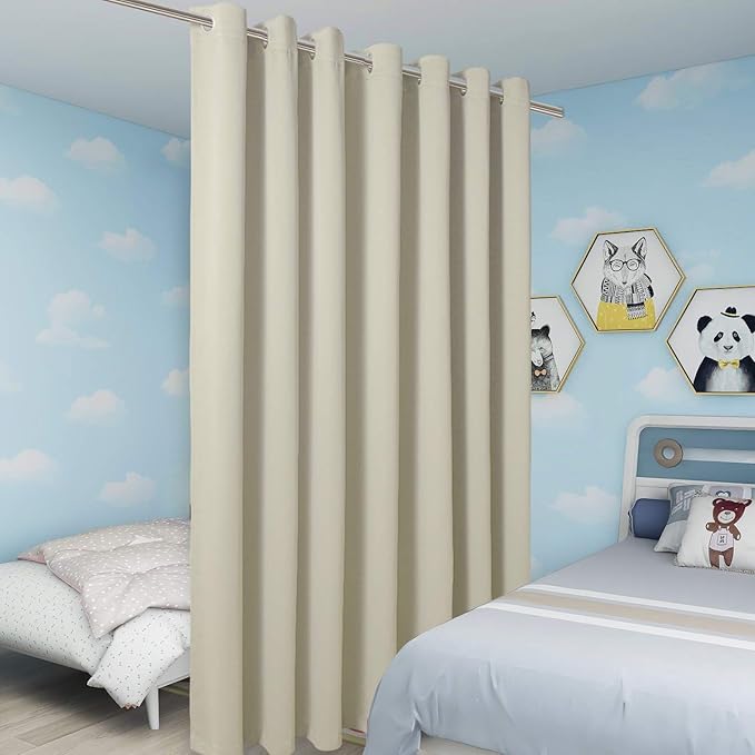 BONZER Room Divider Blackout Curtain Wide Room Darkening Total Privacy Wall