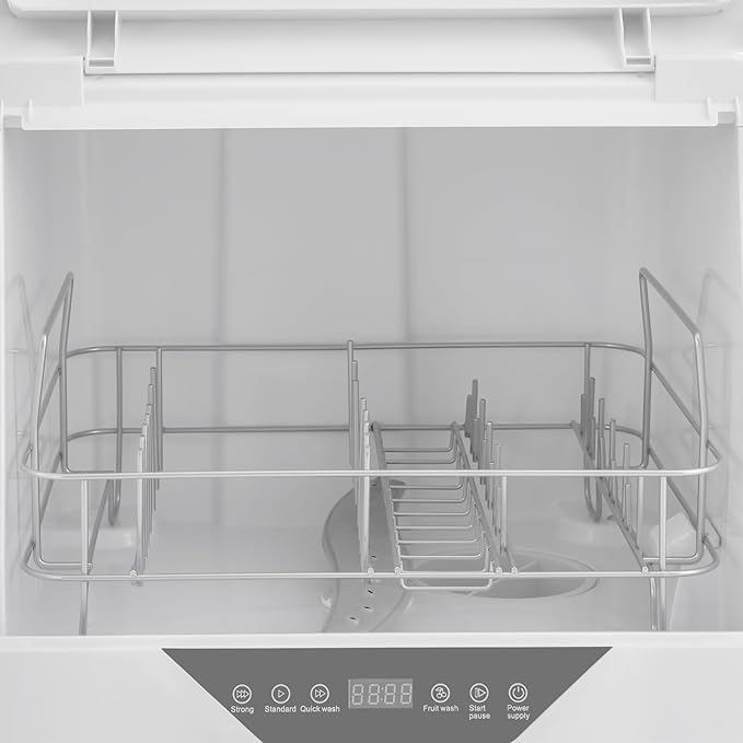 3-In-1 Portable Dishwasher,785W Countertop Mini Dishwasher With Display Screen & Child Lock,Multi-Functional Large Capacity Compact Drying Storage Dishwasher For Apartments,Dorms,Kitchens (800W 6L)