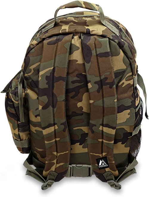 Everest Woodland Camo Backpack - Oversized Camouflage Bag, One Size, Model C3045R