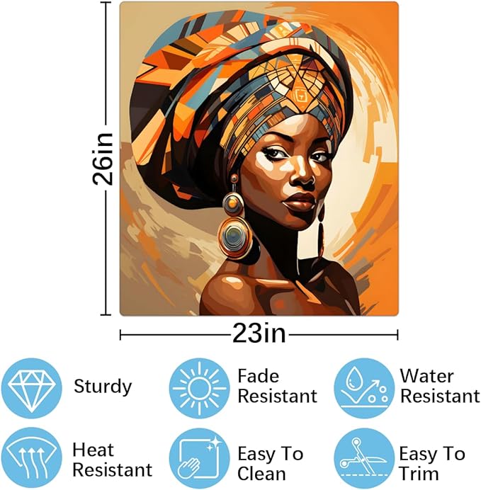 African Girls Dishwasher Magnet Cover Decorative Refrigerator Covers Magnetic Reusable Dishwasher Door Cover Kitchen Appliance Sticker Cover 23x26Inch