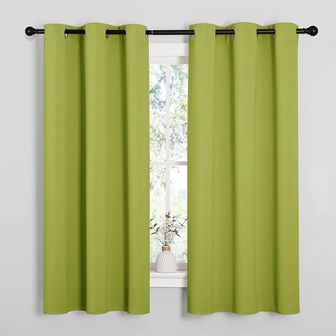 NICETOWN Fresh Green Blackout Curtains 68 inches Length