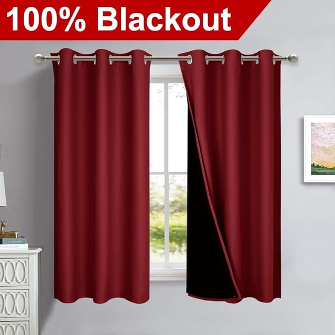 NICETOWN 100% Blackout Short Curtains