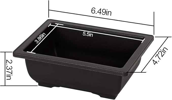 KINJOEK 25 PCS 6.5 Inch Plastic Bonsai Training Pots, Rectangular Plant Bonsai Tree Pot, Starter Flower Succulent Growing Seedling Pot Container Planter for Garden Indoor Home Decorative