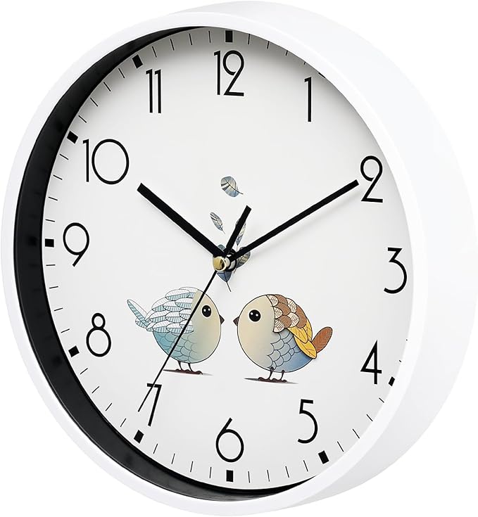 NUOVO 8 Inch Round Wall Clock Silent & Non-Ticking Retro Wall Clock Operated
