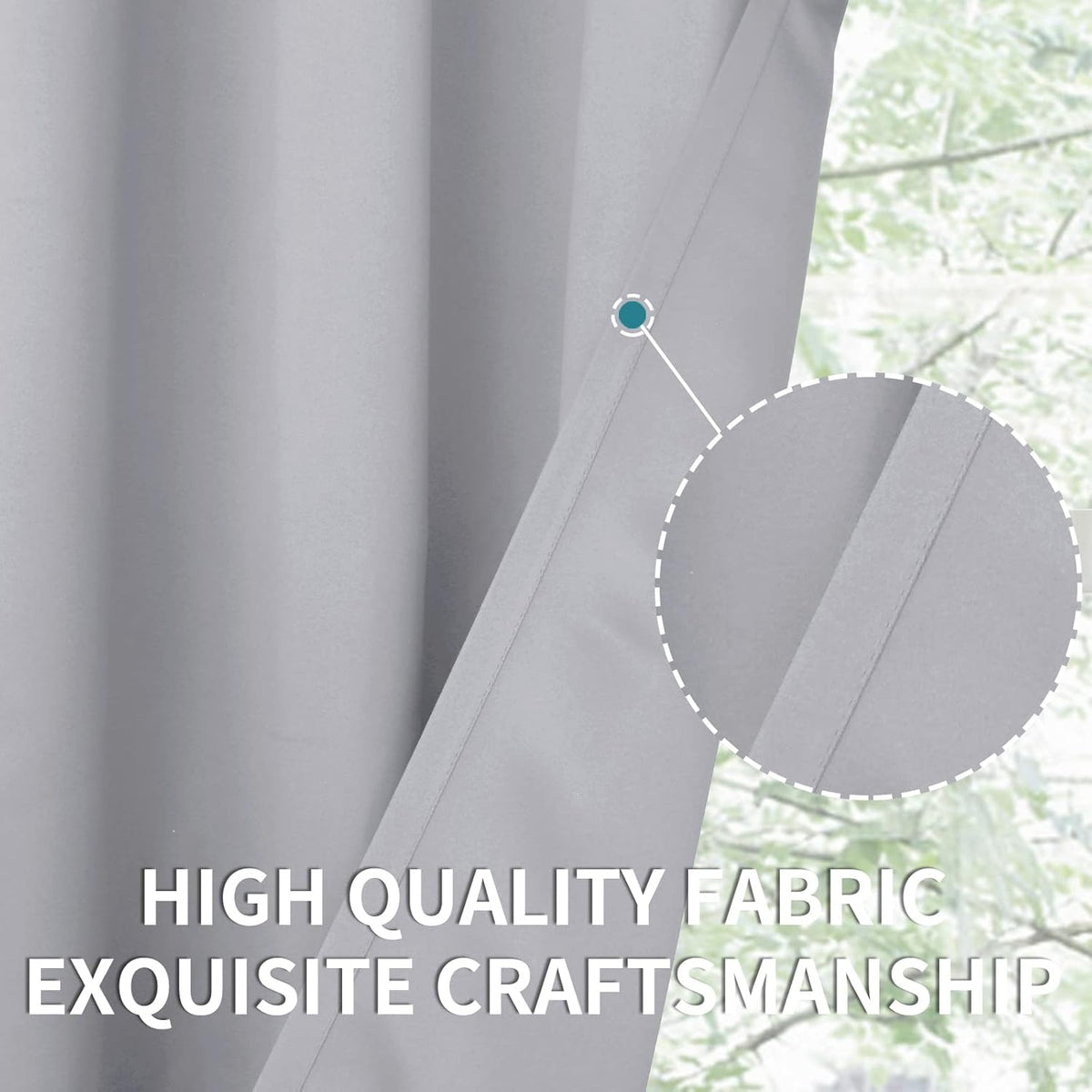 BGment Light Grey Blackout Curtains 45 Inches Length for Bedroom - Short Thermal Insulated Drapes with Rod Pocket Room Darkening for Living Room Window Privacy, 42 x 45 Inch, 2 Panels