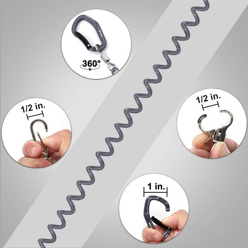 HERCULES M4 Fishing Lanyard - Heavy-Duty Retractable Coiled Tether for Rods & Paddles | Ideal for Kayaking