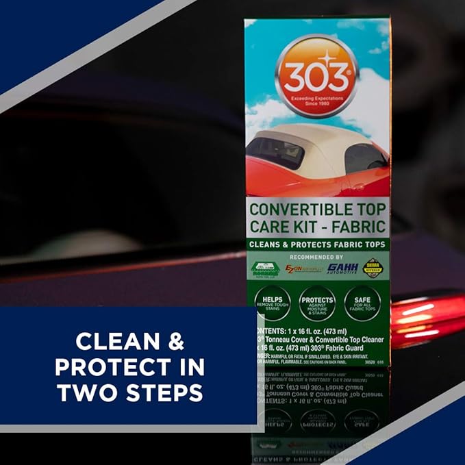 303 Products (30520) Convertible Top Cleaning and Care Kit with Cleaner and Fabric Guard Helps Maintain Water Repellency, Protects Fabric Convertible Tops and Tonneau Covers, 32 fl oz