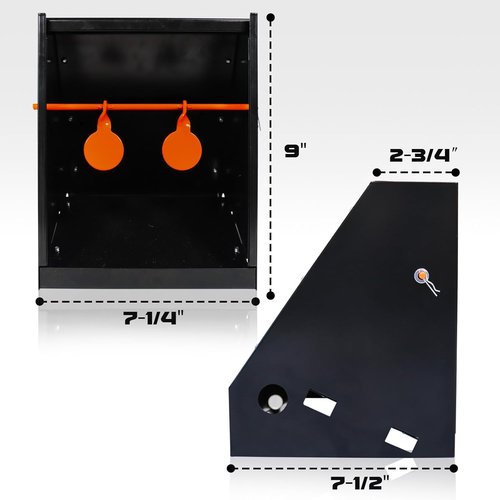 Highwild BB Trap Target - Airgun Compatible with 10 Paper Targets & 2 Spinner Targets | 7" X 9" Size