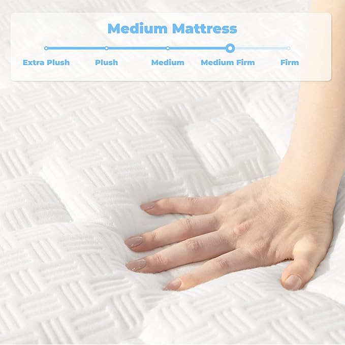 Full Size Mattress, 12 Inch Full Mattress in a Box with Gel Memory Foam and Pocket Spring, Medium Firm Feel, Cooler Sleep & Pressure Relief, 54 * 75 * 11, 120 Nights Risk-Free Trial