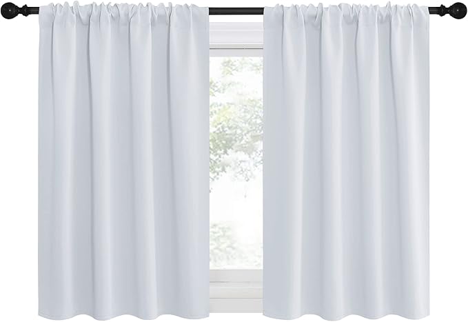 NICETOWN Greyish White Window Curtain Panels, RV Bunk Curtains, Thermal