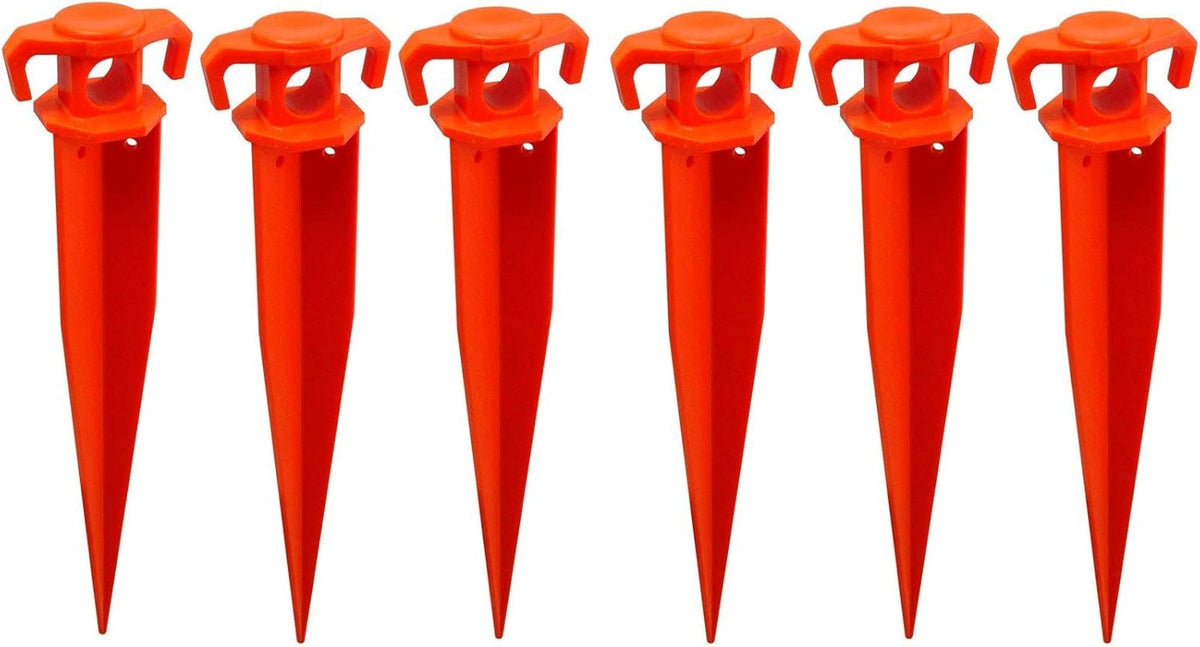 Pack of 24-11” Ground Stake Stick Strong Outdoor Camping Tent Or Garden Pegs– Orange