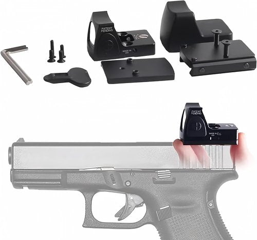GOTICAL CNC-Machined Fiber Optic Handgun Sights - Front & Rear for Glock Pistols | Mini Red Dot Sight