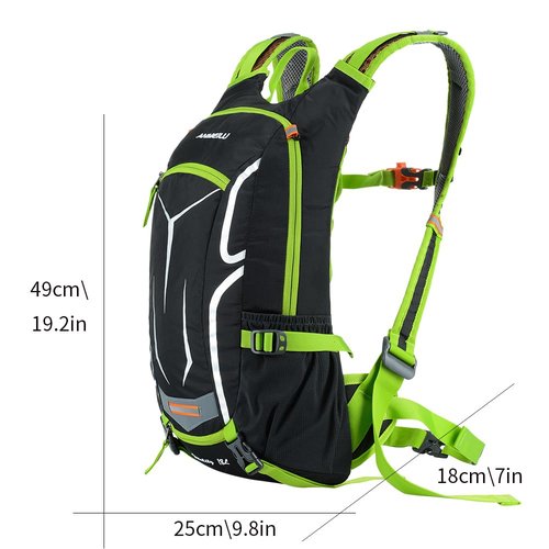 Outdoor Cycling Backpack, Bicycle Backpack, Water Bag Backpack, Mountain Hiking Backpack (Green, Single Backpack)