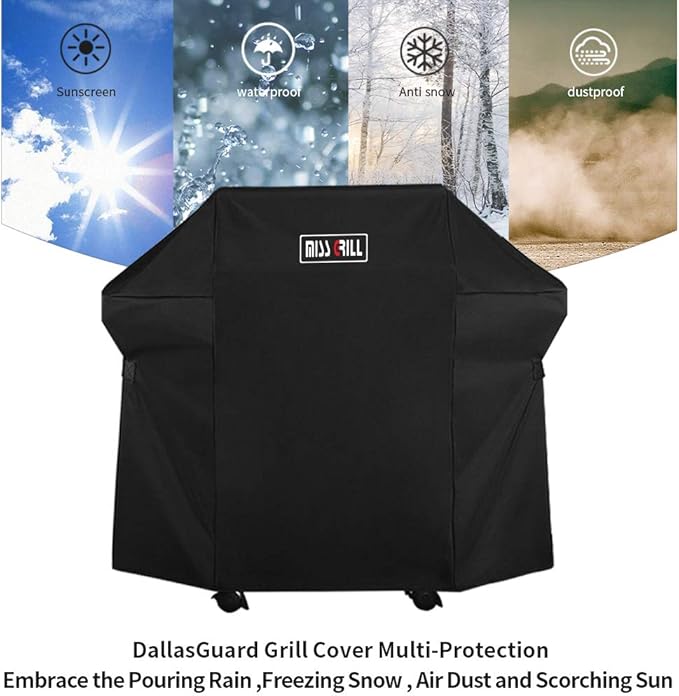 MissGrill Grill Cover 7106 Cover for Weber Spirit 200 and 300 Series Gas Grill (Compared to 7106)，52 x 43-Inch Heavy Duty Waterproof & Weather Resistant Outdoor Barbeque Grill Covers