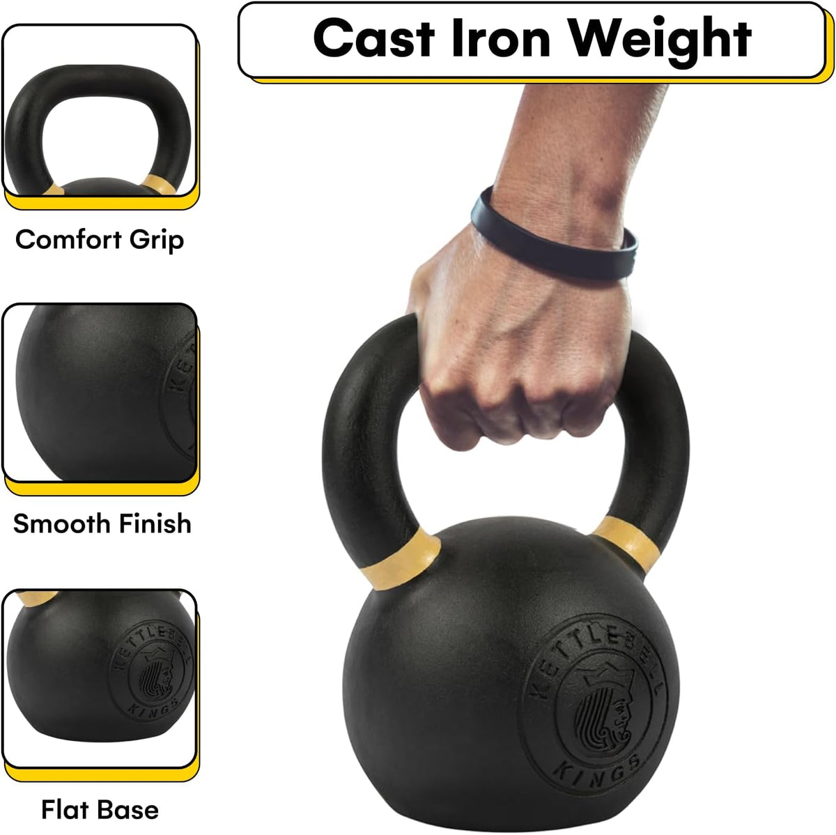 Powder Coated Kettlebells Set (9-97 lb) - Strength Training Weights for Home Gym