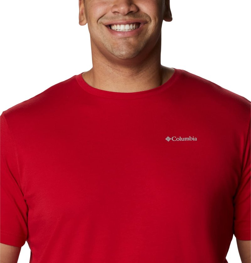 Columbia Mens Thistletown Hills Short Sleeve T-Shirt, Mountain Red, Small